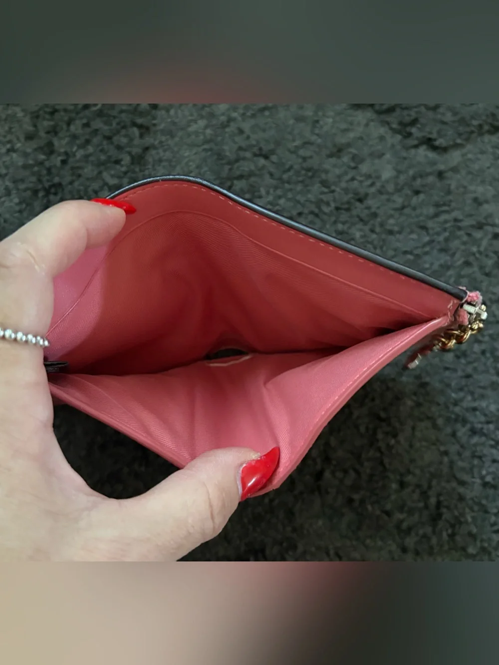 COACH SNAP CARD CASE WITH BUNNY SCRIPT PRINT